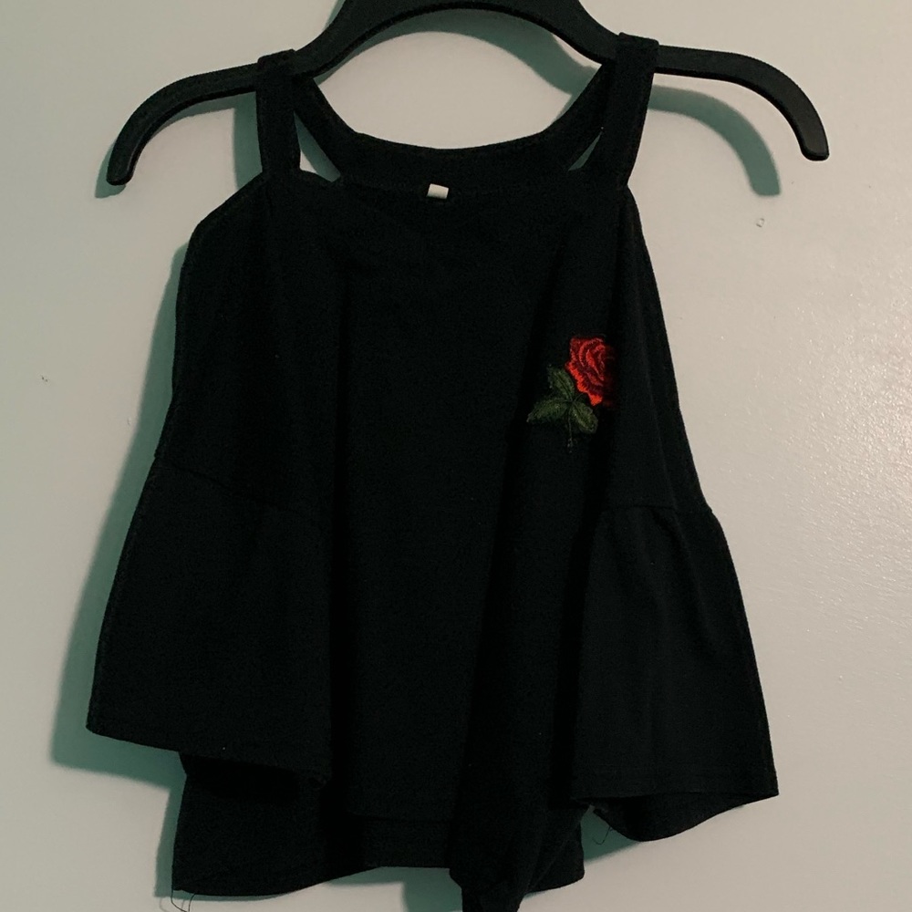 Black with roses shirt